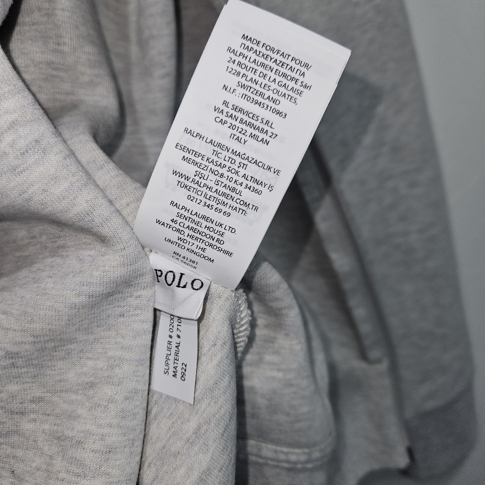 Polo Ralph Lauren Double Knit Full Zip Hoodie Gray Zip-Up Jacket Sweatshirt NWOT - Picture 9 of 16